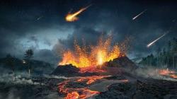 volcanic eruptions and meteor shower