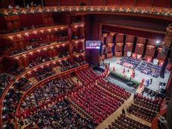 Wide view of graduate commencement ceremony