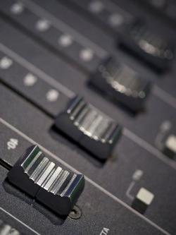 Closeup photo of volume control sliders